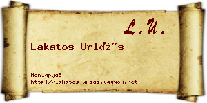 Lakatos Uriás névjegykártya